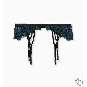 Torrid black and teal garter belt